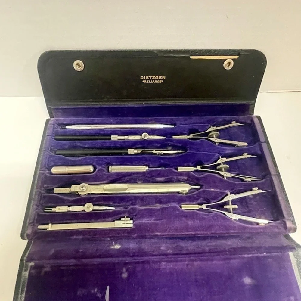 Vintage Dietzgen Reliance‎ Drafting Instrument Tool Set Engineers Architects